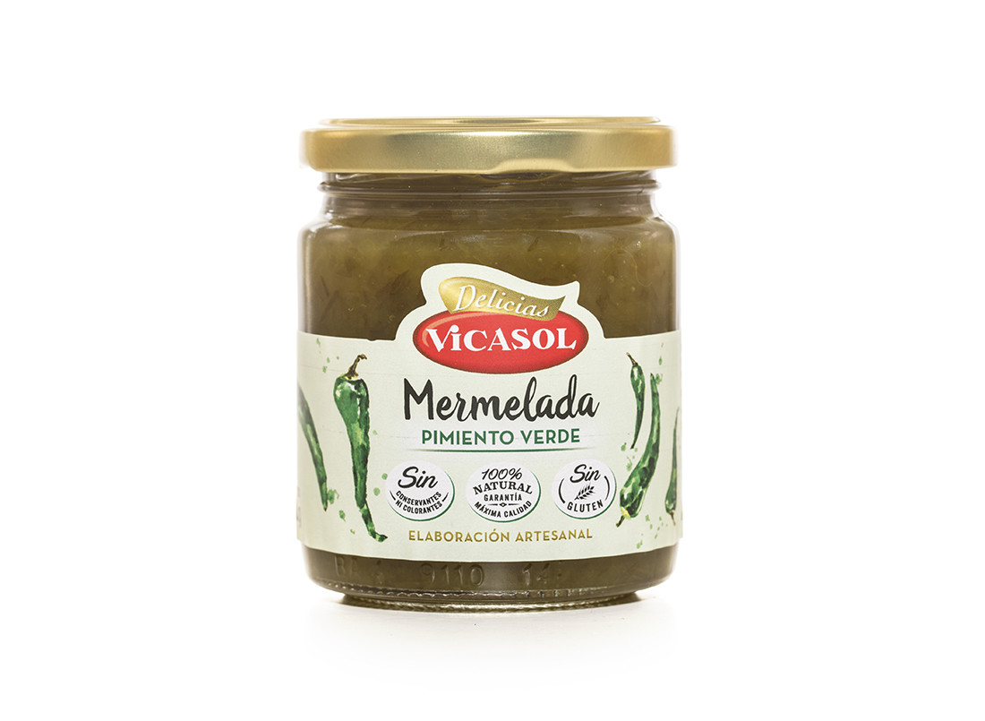 mermelada-especial-pimiento-verde-vicasol-sin colorantes-sin conservantes