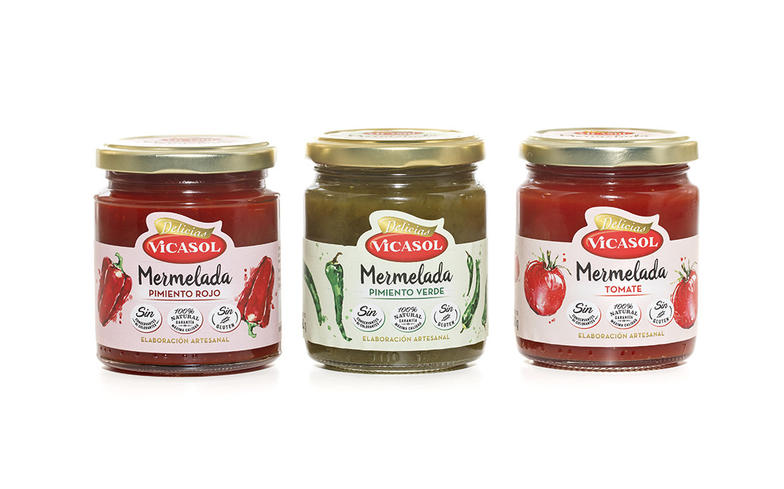 trio-mermelada-especial-pimiento verde-pimiento rojo-tomate-vicasol